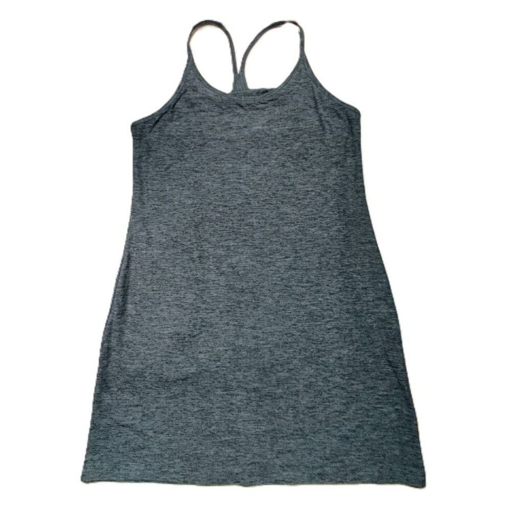 Kyodan Womens Large Gray Athletic Tennis Dress Built In Shorts Racerback Stretch